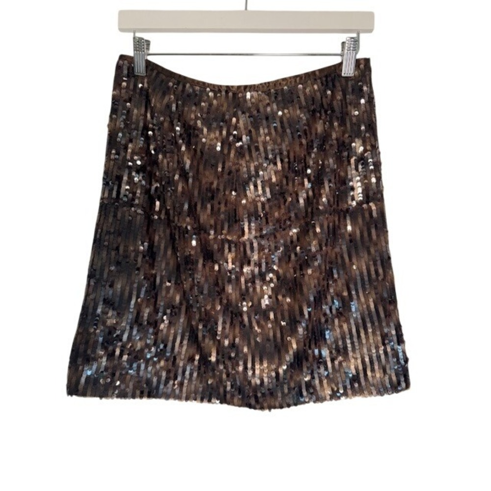 Banana Republic Heritage Sequin Midi Skirt Brown Sparkly Holiday Party - Size 4‎